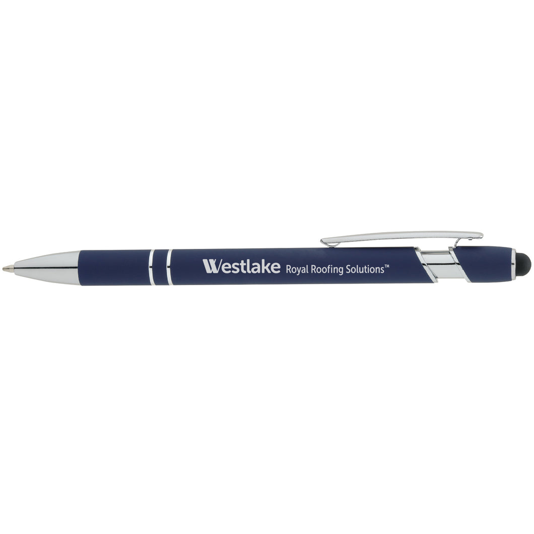 Soft Touch Aluminum Ballpoint Pen with Stylus (10 pens per package)